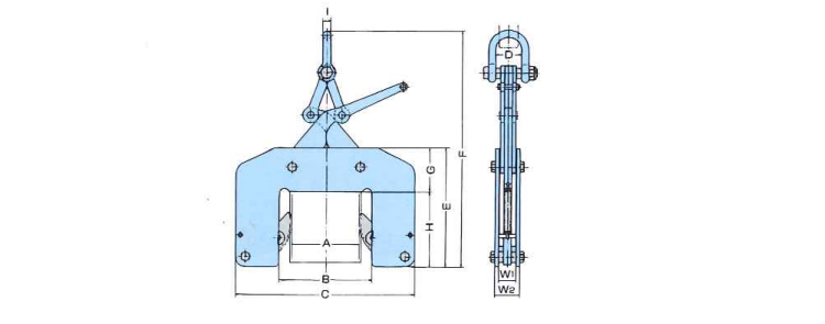 ECHR型鷹牌木制梁起吊用夾鉗尺寸