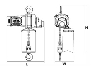 DU-825迷你環(huán)鏈電動(dòng)葫蘆尺寸