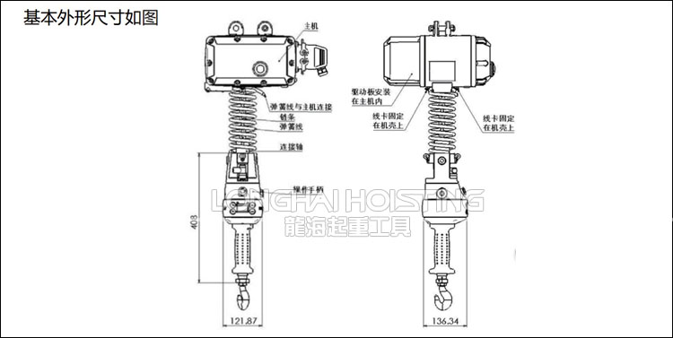 智能環(huán)鏈電動葫蘆尺寸圖