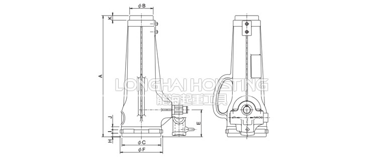 JJ型螺旋千斤頂尺寸
