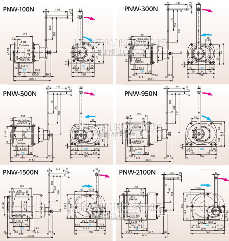 日本FUJI PNW手動(dòng)絞盤尺寸圖